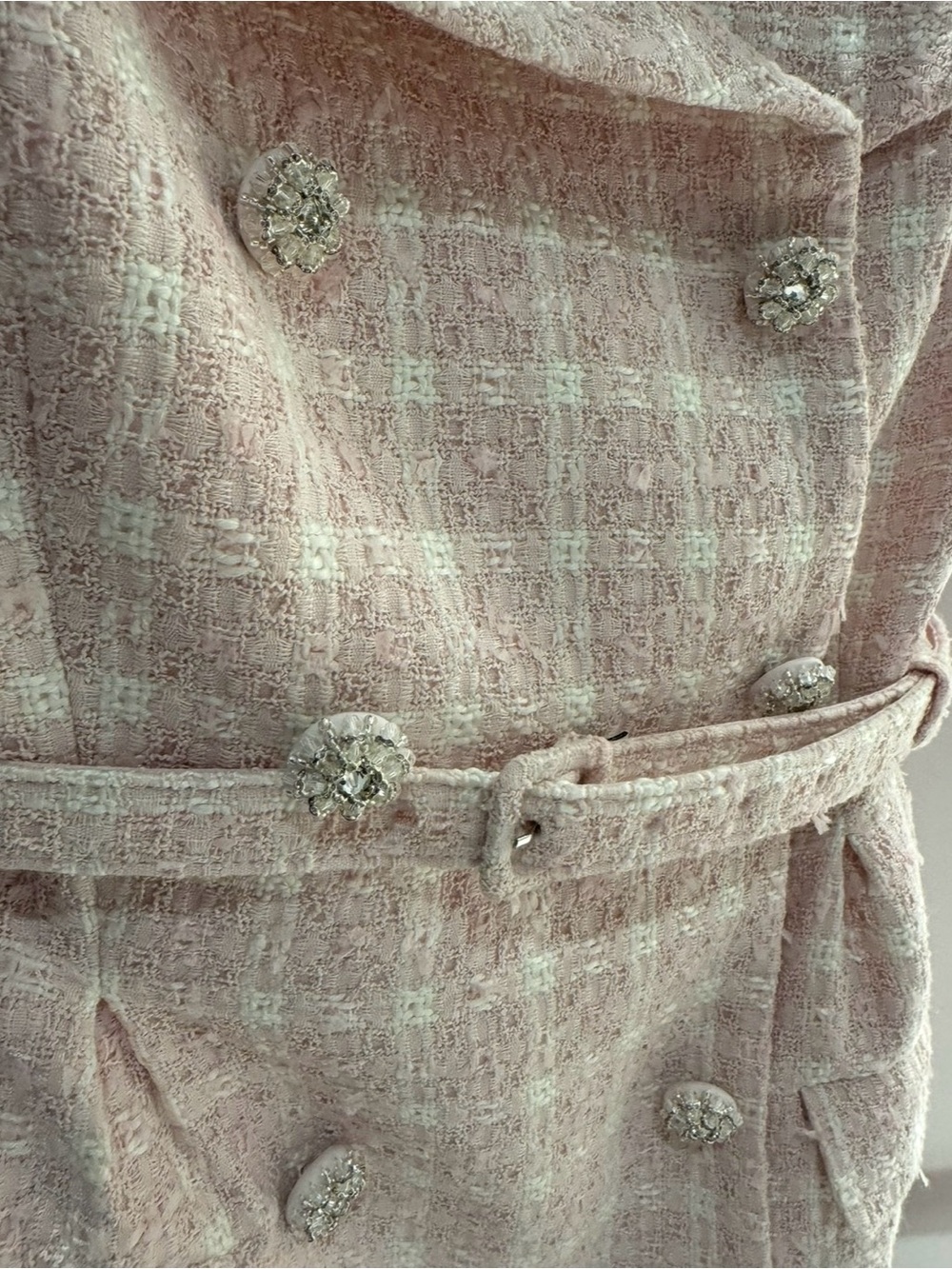 self-portrait Pink Boucle off shoulder Mini Dress - Picture 8 of 10
